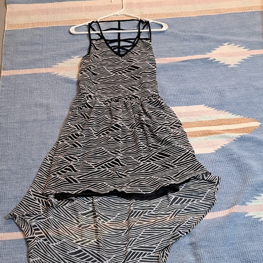 Ardene Black and White High Low Dress